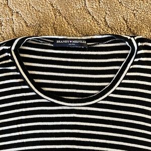 Brandy Melville Black and White Striped T-shirt Dress!